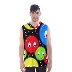 Smiley Faces Pattern Men s Basketball Tank Top by Valentinaart