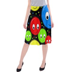 Smiley Faces Pattern Midi Beach Skirt