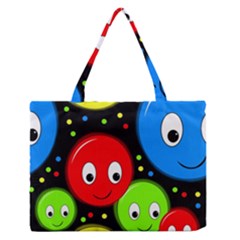 Smiley Faces Pattern Medium Zipper Tote Bag