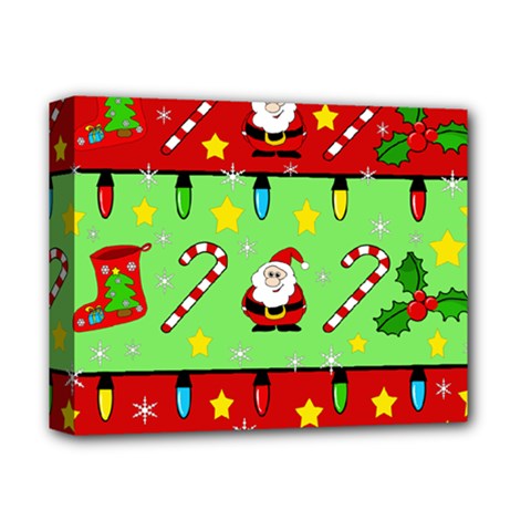 Christmas Pattern - Green And Red Deluxe Canvas 14  X 11  by Valentinaart