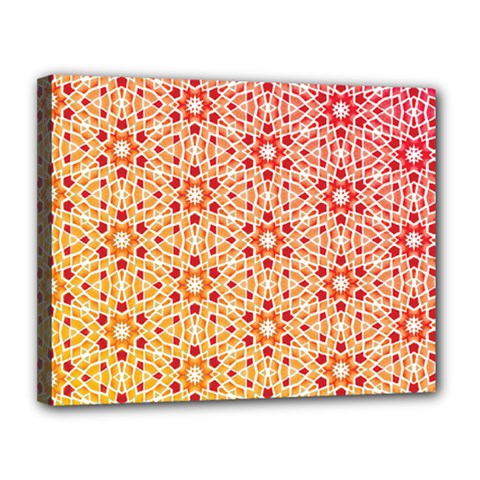 Orange Ombre Mosaic Pattern Canvas 14  X 11  by TanyaDraws