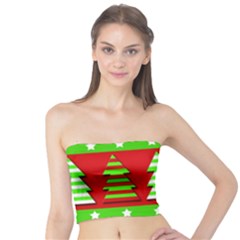 Christmas Trees Pattern Tube Top by Valentinaart