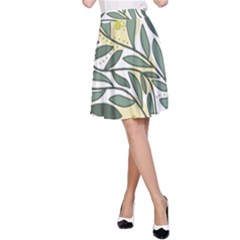 Green Floral Pattern A-line Skirt by Valentinaart