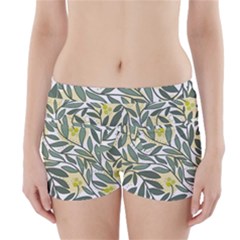 Green Floral Pattern Boyleg Bikini Wrap Bottoms by Valentinaart