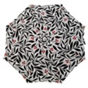 Red, black and white elegant pattern Straight Umbrellas View1