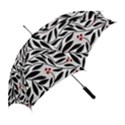 Red, black and white elegant pattern Straight Umbrellas View2