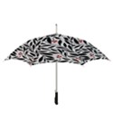 Red, black and white elegant pattern Straight Umbrellas View3