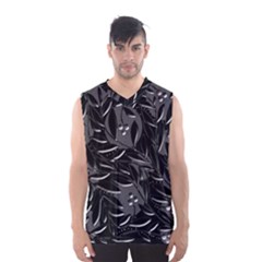 Black Floral Design Men s Basketball Tank Top by Valentinaart