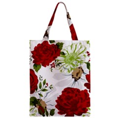 Red Roses Zipper Classic Tote Bag by fleurs