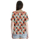 Modernist Geometric Tiles V-Neck Flutter Sleeve Top View2