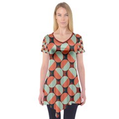 Modernist Geometric Tiles Short Sleeve Tunic  by DanaeStudio