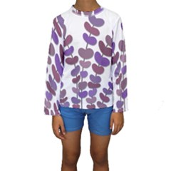 Purple Decorative Plant Kid s Long Sleeve Swimwear by Valentinaart