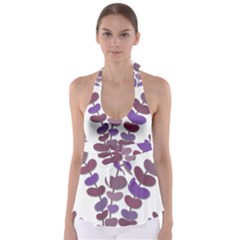 Purple Decorative Plant Babydoll Tankini Top by Valentinaart