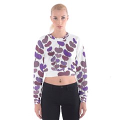 Purple Decorative Plant Women s Cropped Sweatshirt by Valentinaart