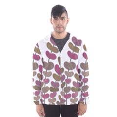 Magenta Decorative Plant Hooded Wind Breaker (men) by Valentinaart