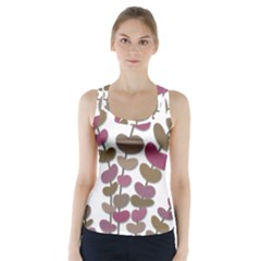 Magenta Decorative Plant Racer Back Sports Top by Valentinaart