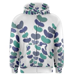 Blue Decorative Plant Men s Zipper Hoodie by Valentinaart