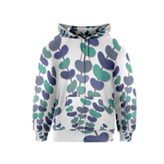 Blue Decorative Plant Kids  Zipper Hoodie by Valentinaart