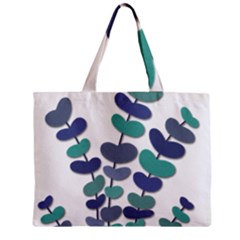 Blue Decorative Plant Zipper Mini Tote Bag by Valentinaart