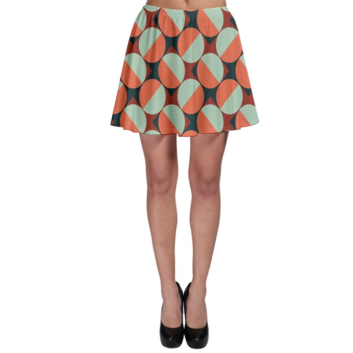 Modernist Geometric Tiles Skater Skirt