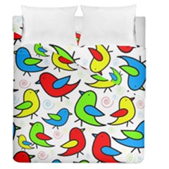 Colorful cute birds pattern Duvet Cover Double Side (Queen Size)