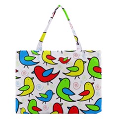 Colorful cute birds pattern Medium Tote Bag