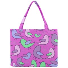 Pink Birds Pattern Mini Tote Bag by Valentinaart