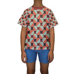 Modernist Geometric Tiles Kid s Short Sleeve Swimwear