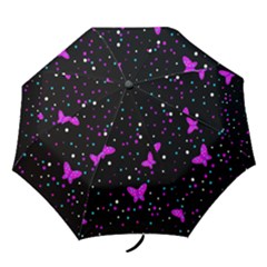 Pink Butterflies  Folding Umbrellas by Valentinaart