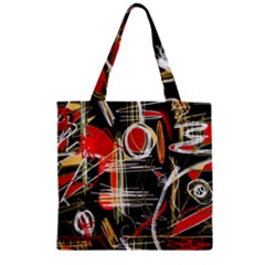 Artistic Abstract Pattern Zipper Grocery Tote Bag by Valentinaart