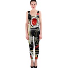 Artistic Abstract Pattern Onepiece Catsuit by Valentinaart