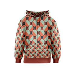 Modernist Geometric Tiles Kids  Zipper Hoodie by DanaeStudio