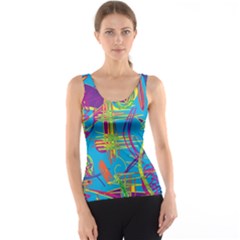 Colorful Abstract Pattern Tank Top by Valentinaart