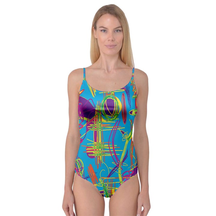 Colorful abstract pattern Camisole Leotard 