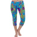 Colorful abstract pattern Capri Yoga Leggings View1