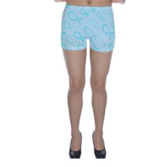 Turquoise Watercolor Awareness Ribbons Skinny Shorts by AwareWithFlair