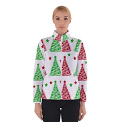 Decorative Christmas Trees Pattern - White Winterwear by Valentinaart