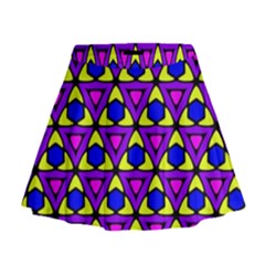 Triangles And Honeycombs Pattern                                                                                                     Mini Flare Skirt by LalyLauraFLM