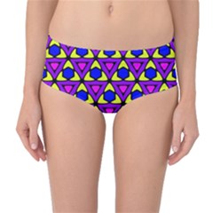 Triangles And Honeycombs Pattern                                                                                                   Mid-waist Bikini Bottoms by LalyLauraFLM