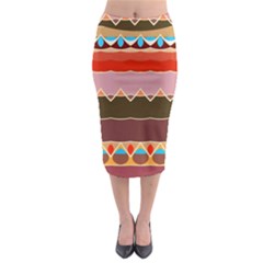 Waves And Other Shapes                                                                                                      Midi Pencil Skirt