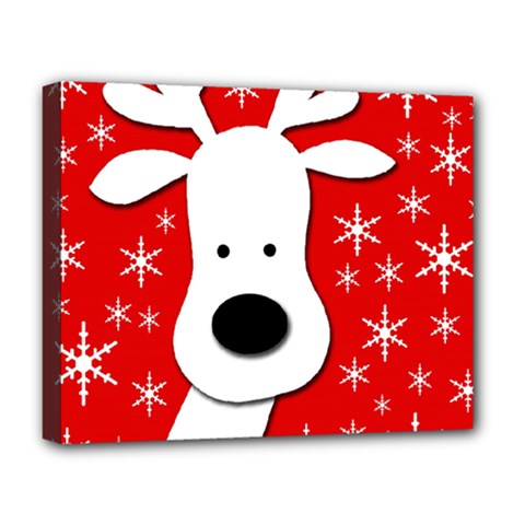 Christmas Reindeer - Red Deluxe Canvas 20  X 16   by Valentinaart