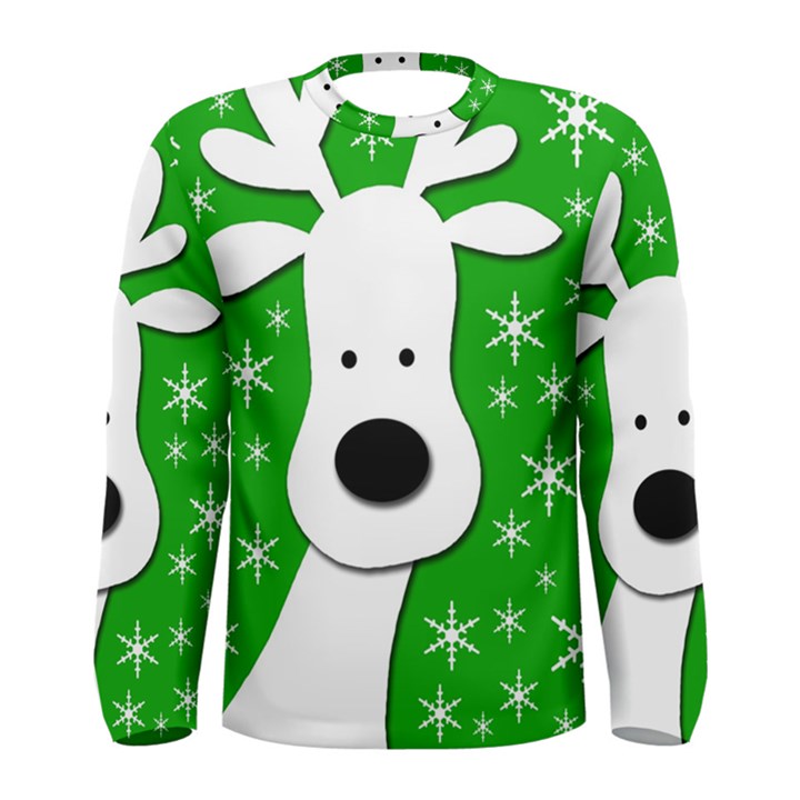 Christmas reindeer - green Men s Long Sleeve Tee