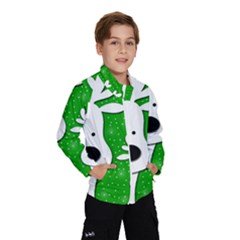 Christmas Reindeer - Green 2 Wind Breaker (kids) by Valentinaart