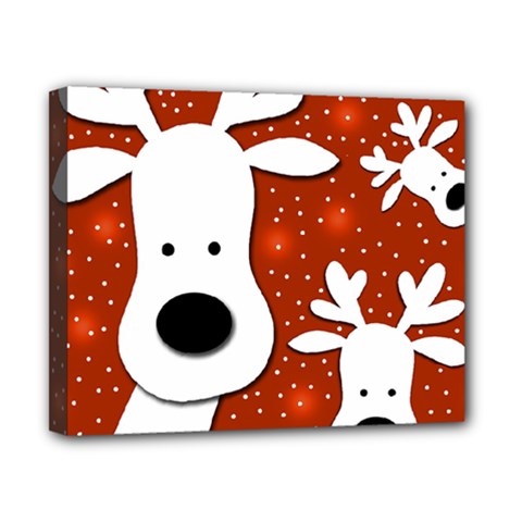 Christmas Reindeer - Red 2 Canvas 10  X 8  by Valentinaart