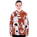 Christmas reindeer - red 2 Women s Zipper Hoodie View1