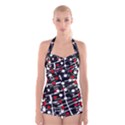 Red and white dots Boyleg Halter Swimsuit  View1