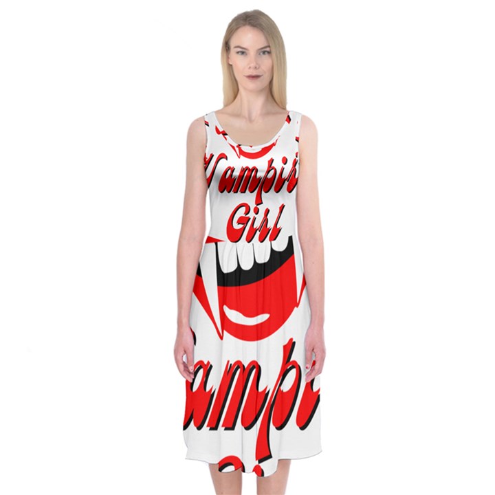 Vampire Girl Midi Sleeveless Dress