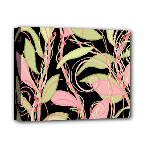 Pink And Ocher Ivy Deluxe Canvas 14  X 11 