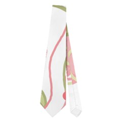 Pink And Ocher Ivy 2 Neckties (two Side) 