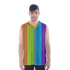 Colorful Lines Men s Basketball Tank Top by Valentinaart